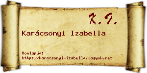 Karácsonyi Izabella névjegykártya